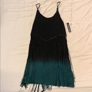 Little black dress with fringes
